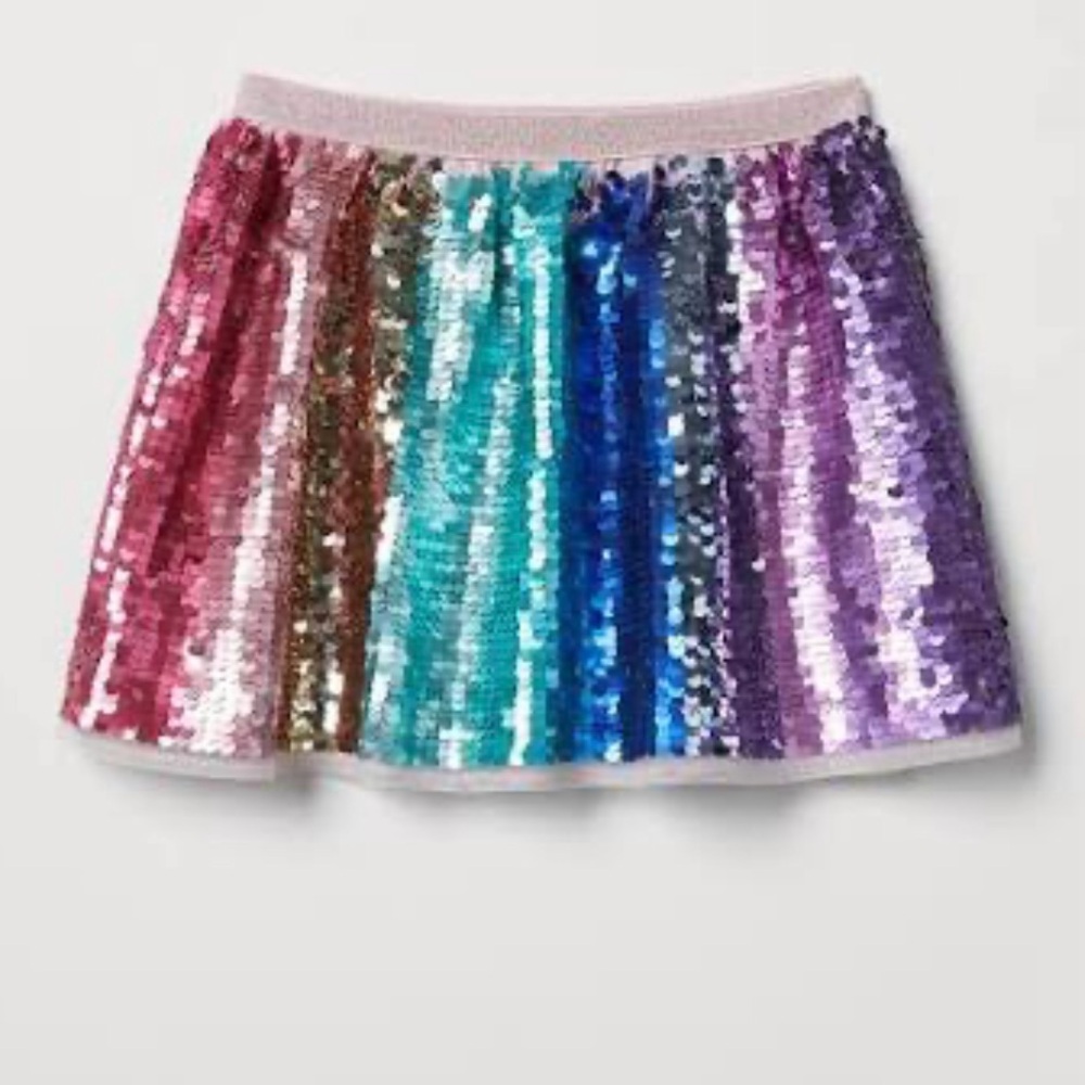 NWT Multicolor Sequin Skirt by H&M , Girls sz 8/9